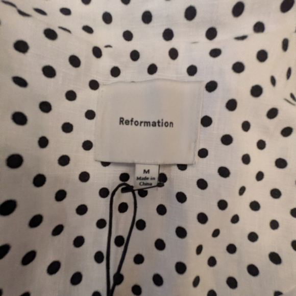 Reformation Polka Dot Irene Linen Jacket And Aubrey Dress Size M - Picture 7 of 10